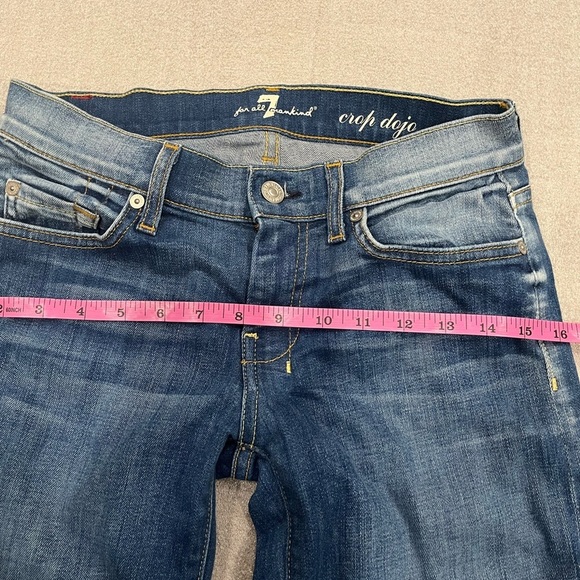 [W27]7 for All Mankind Crop Dojo Women's Low Rise Blue Jeans - Picture 5 of 10